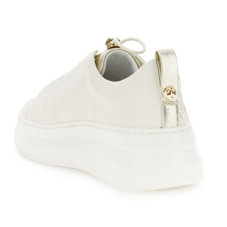 Sneakers CafèNoir donna pelle bianca chiusura elastici