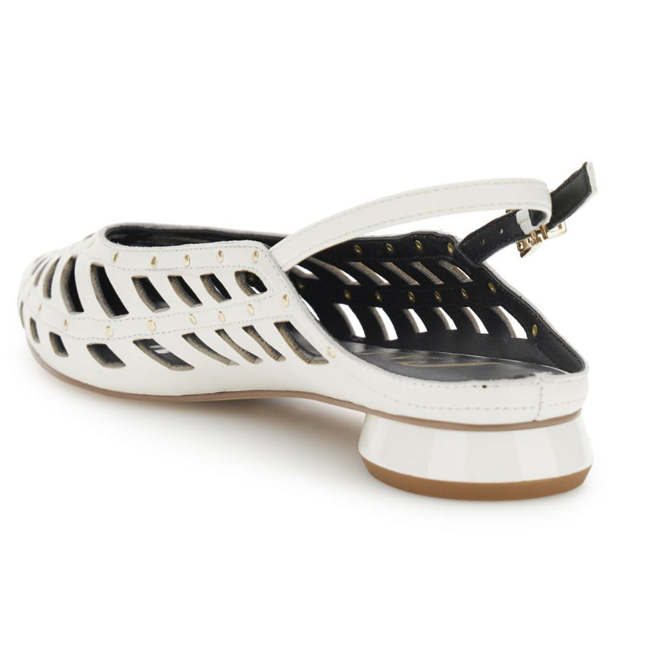 Slingback CafèNoir woman white perforated nappa leather