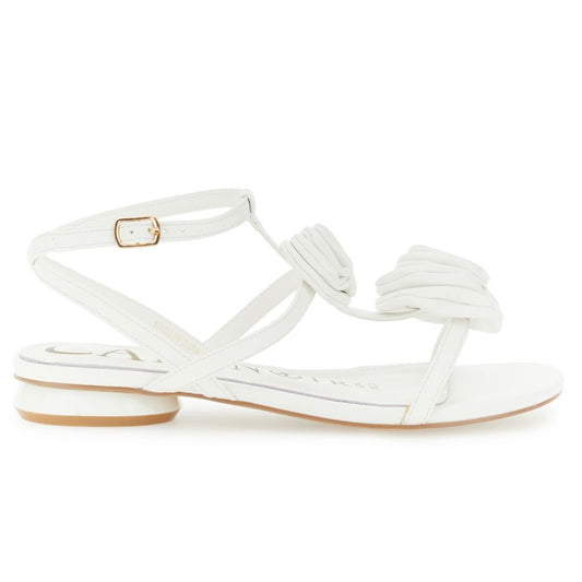 Sandali CafèNoir donna pelle bianco inserti fiore