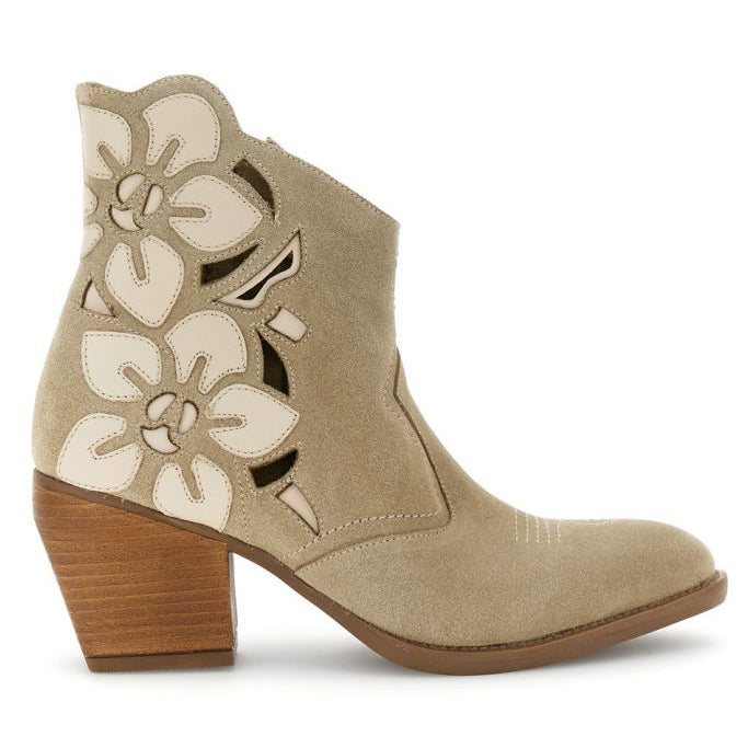 Stivaletti CafèNoir donna pelle scamosciata beige