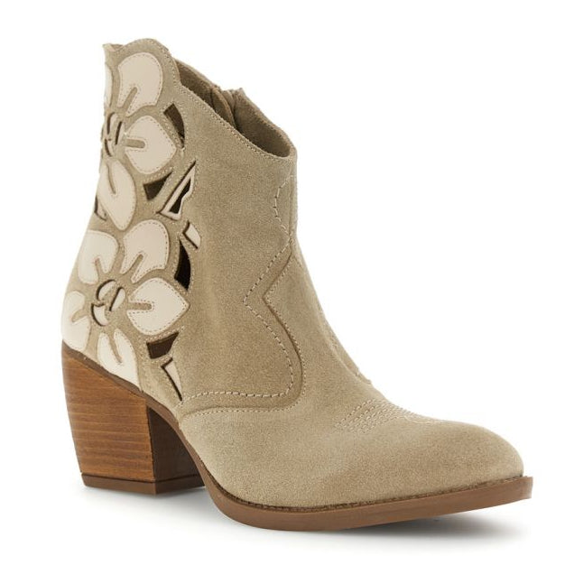 Stivaletti CafèNoir donna pelle scamosciata beige