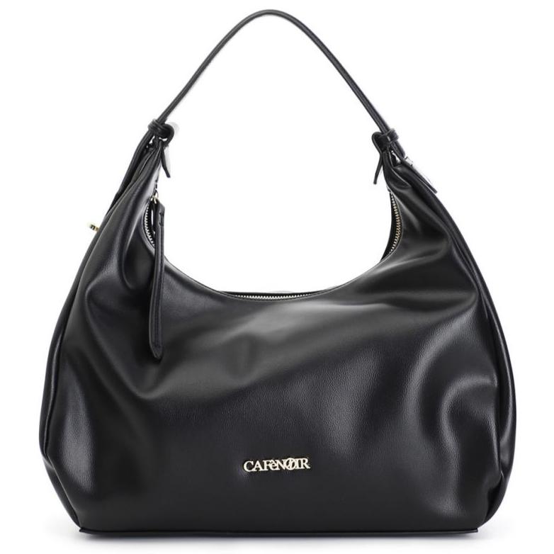 Borsa media Cafènoir donna ecopelle lucido nero