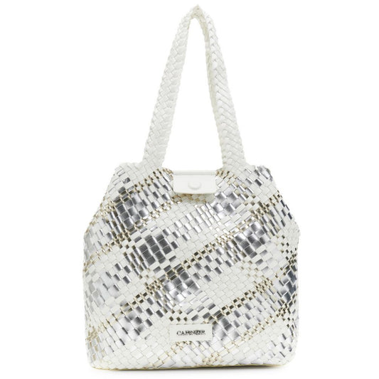 Borsa grande CafèNoir bianco argento double fass