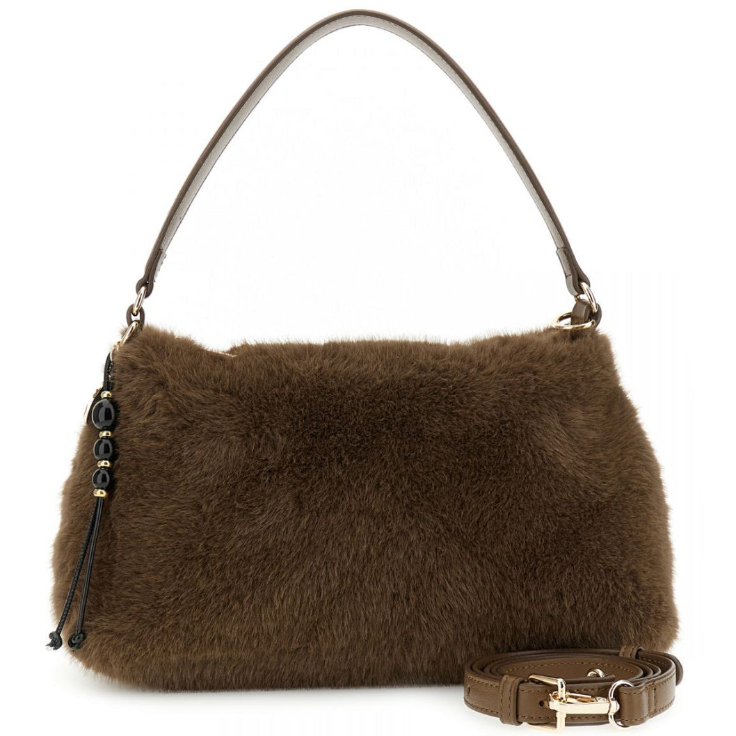 Borsa a spalla CafèNoir donna pelliccia marrone