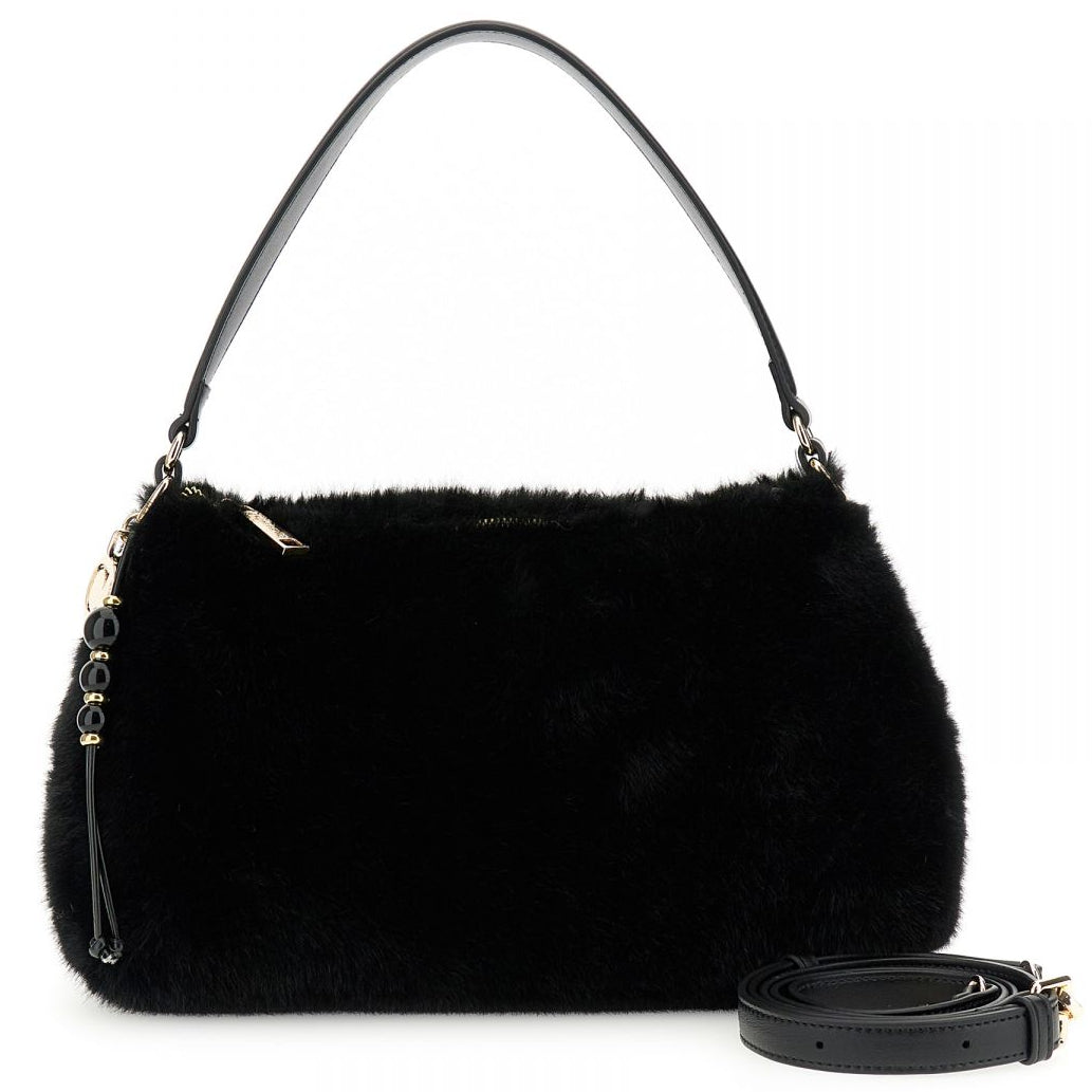 Shoulder bag CafèNoir women black faux fur