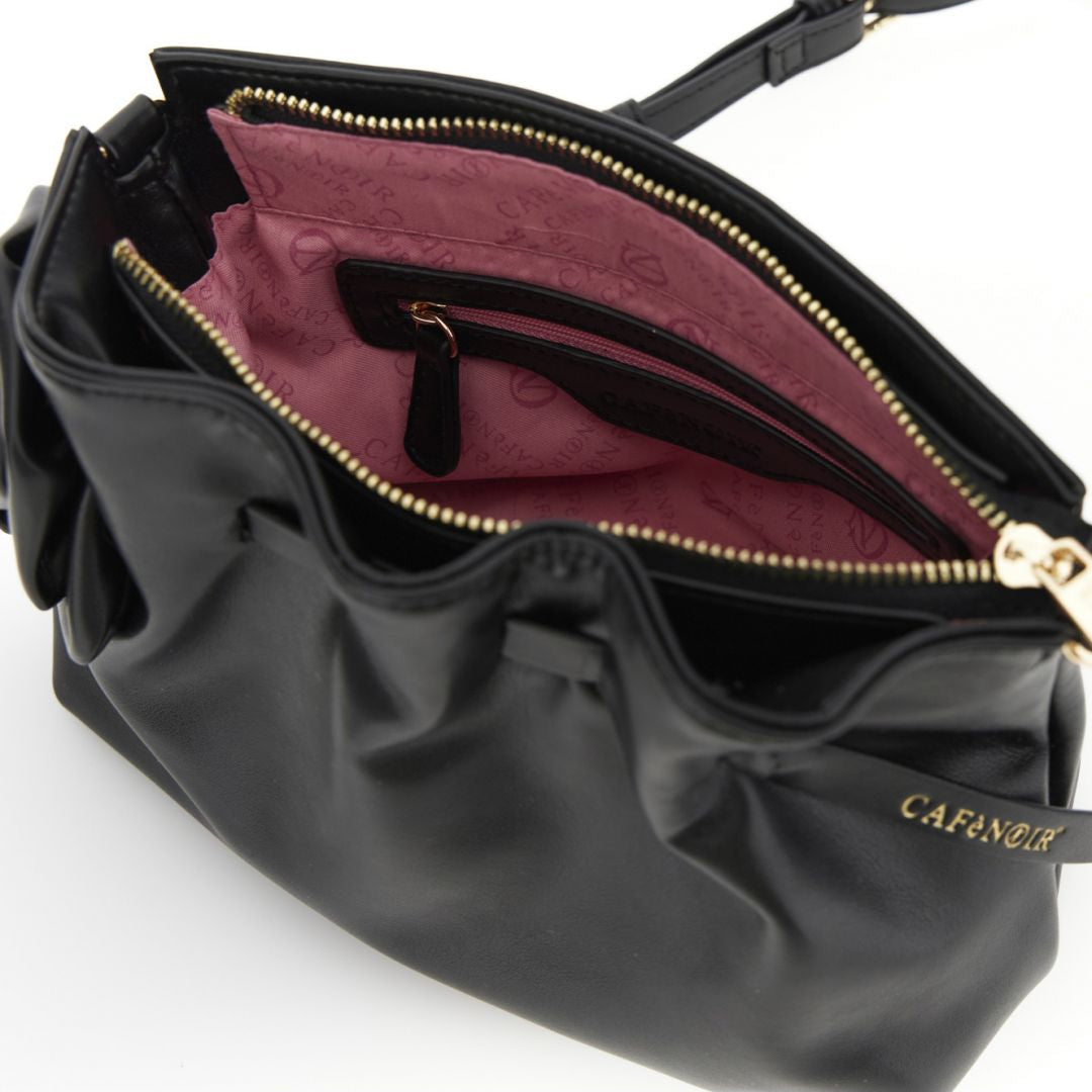 Handbag CafèNoir woman black rose insert