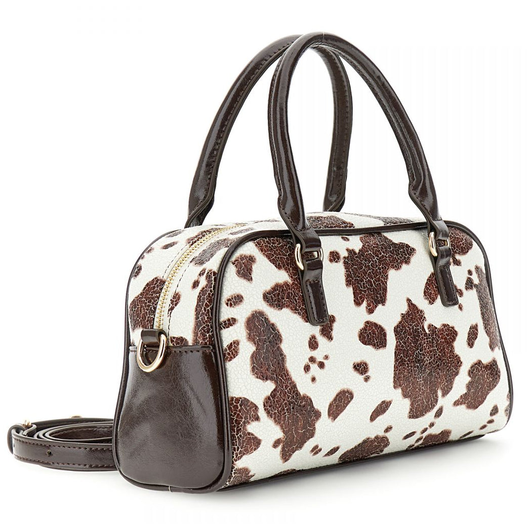 Handbag CafèNoir woman crackle leather effect cow print