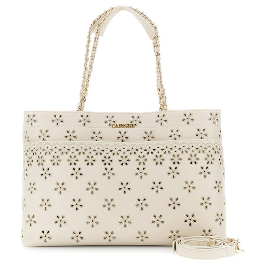 Borsa media CafèNoir beige sangallo fiori