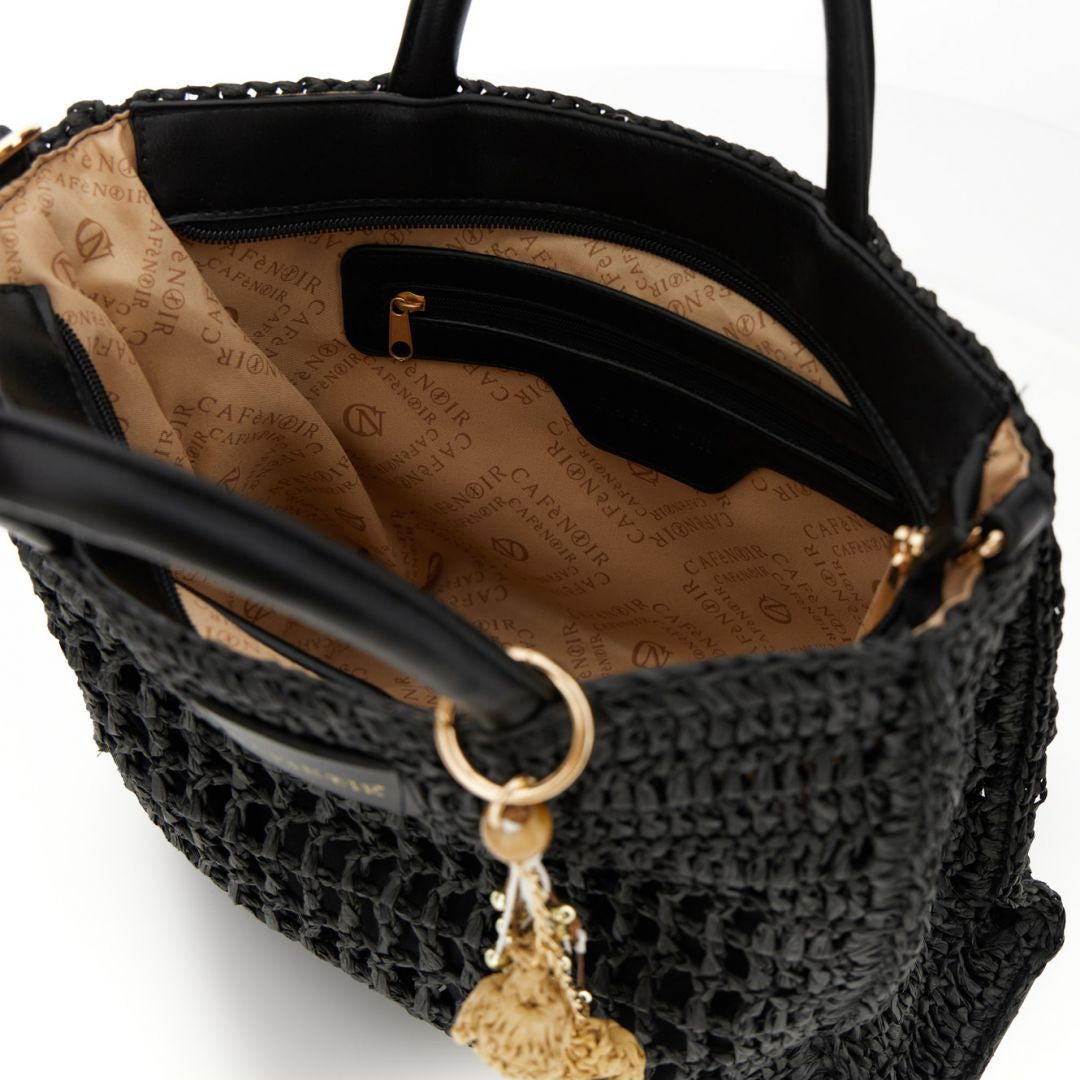 Medium bag CafèNoir woman raffia black