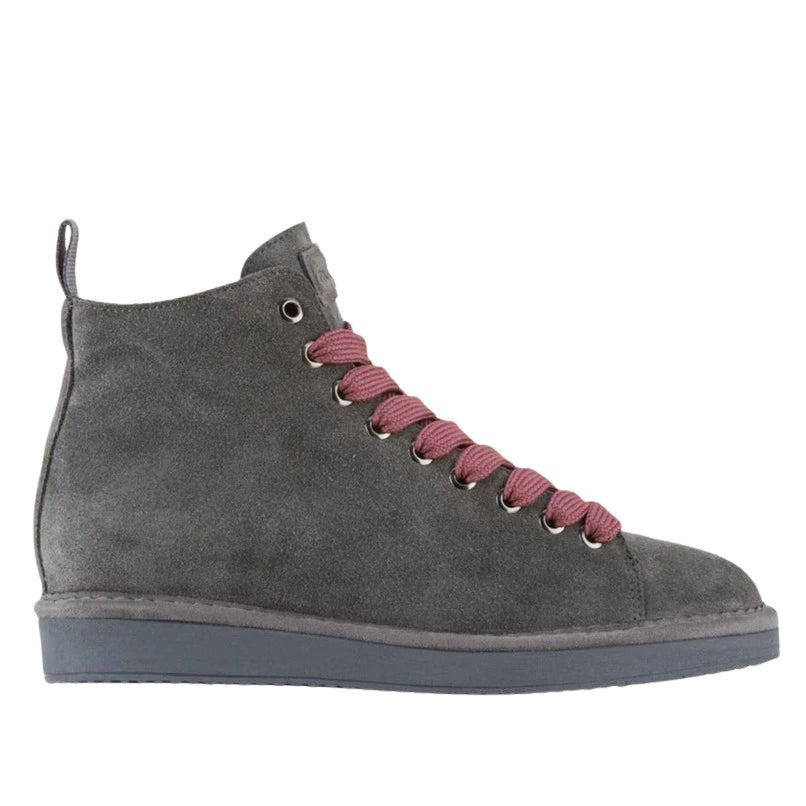 Sneakers Panchic woman anthracite suede lined fur