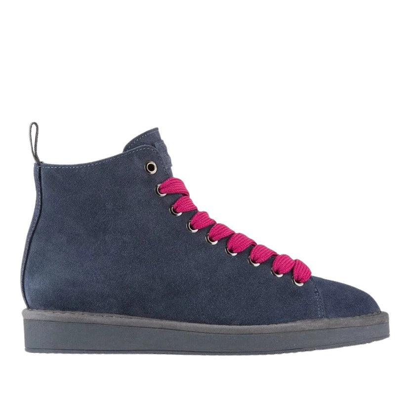 Sneakers Panchic woman dark blue suede lined fur