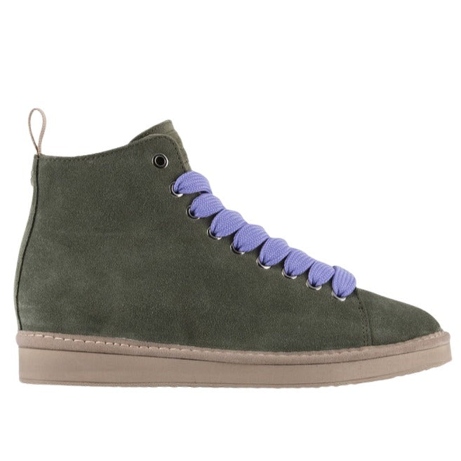 Sneakers Panchic woman military green suede lined fur