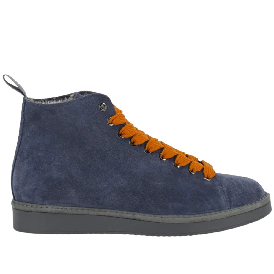 Sneakers Panchic man blue suede lined fur