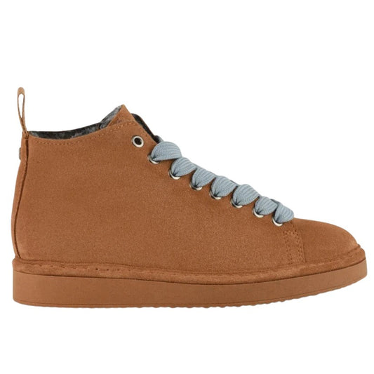 Sneakers Panchic woman brown suede lined fur