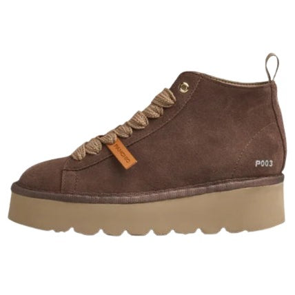 Sneakers Panchic woman brown suede leather platform sole