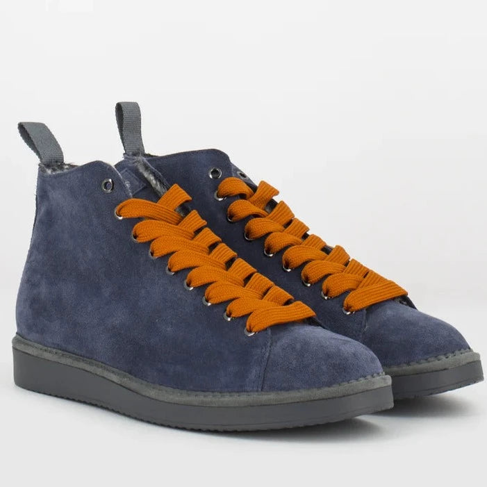 Sneakers Panchic man blue suede lined fur