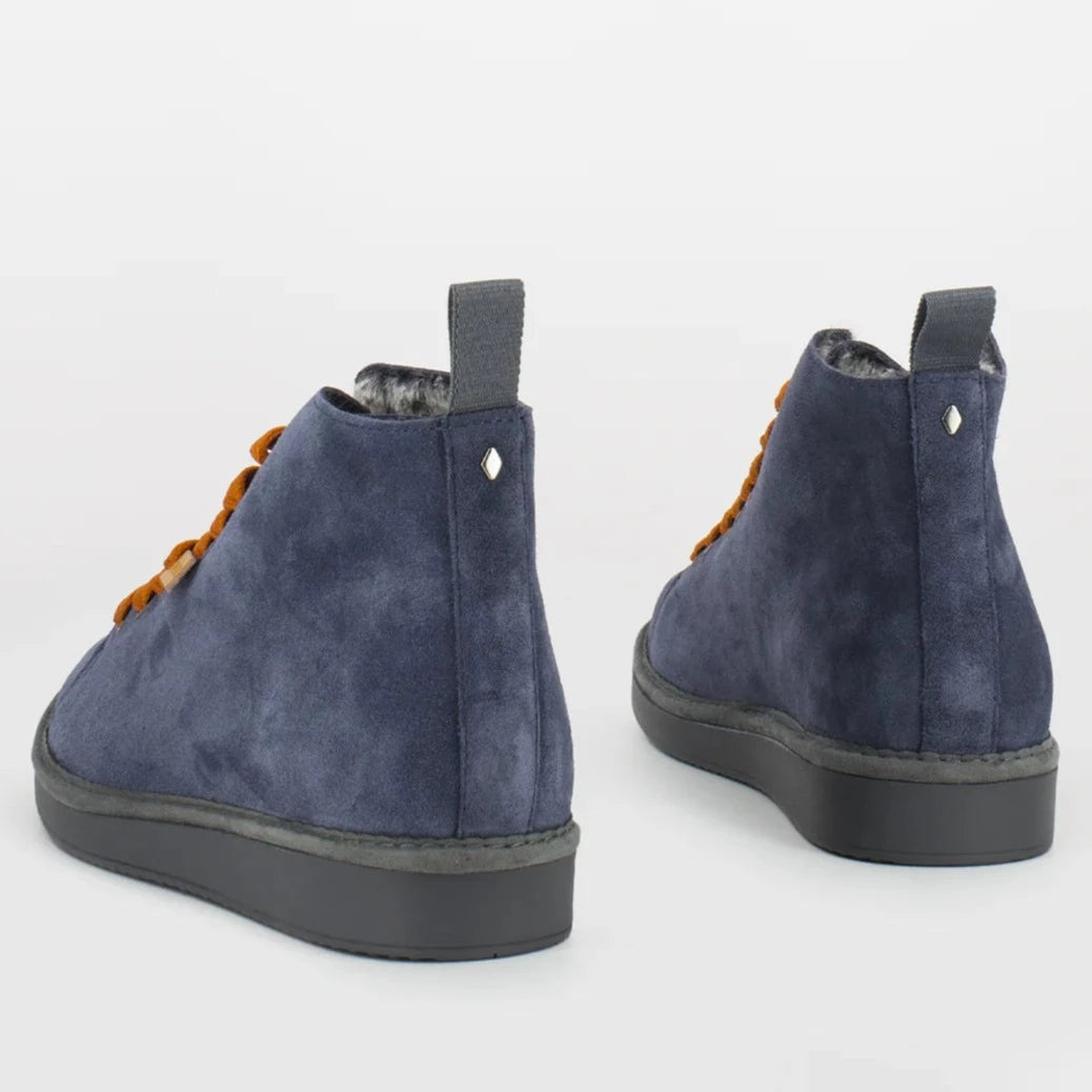 Sneakers Panchic man blue suede lined fur