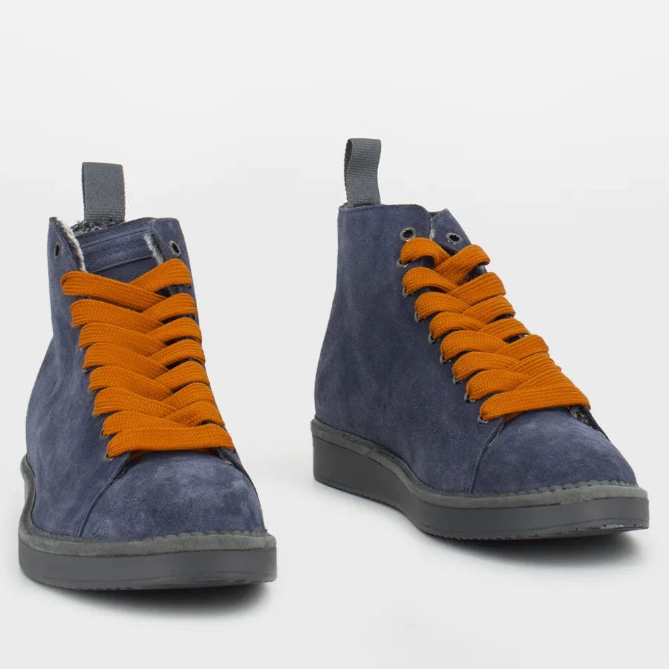 Sneakers Panchic man blue suede lined fur