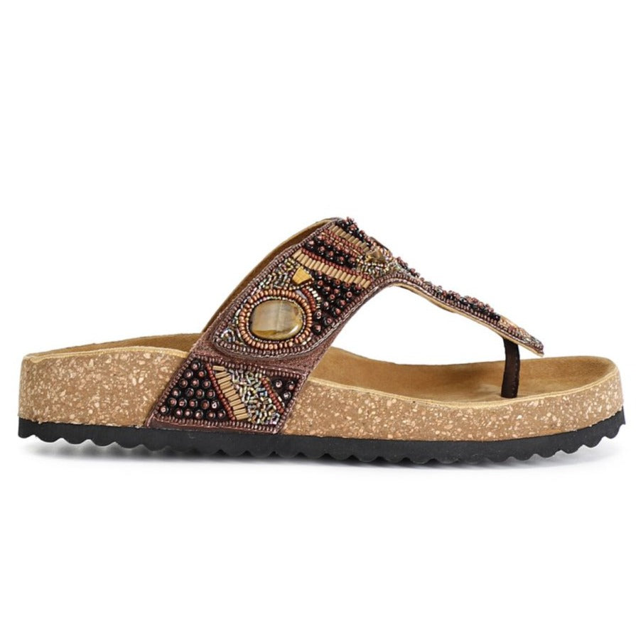 Flip flops CafèNoir woman cork multi brown color