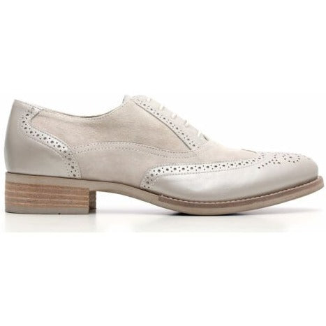 Lace up NeroGiardini women beige leather